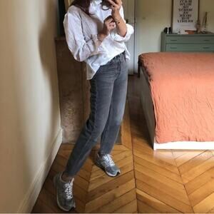 Rouje Paris Marais High Waisted Straight Leg Jean Black Vintage Wash 26